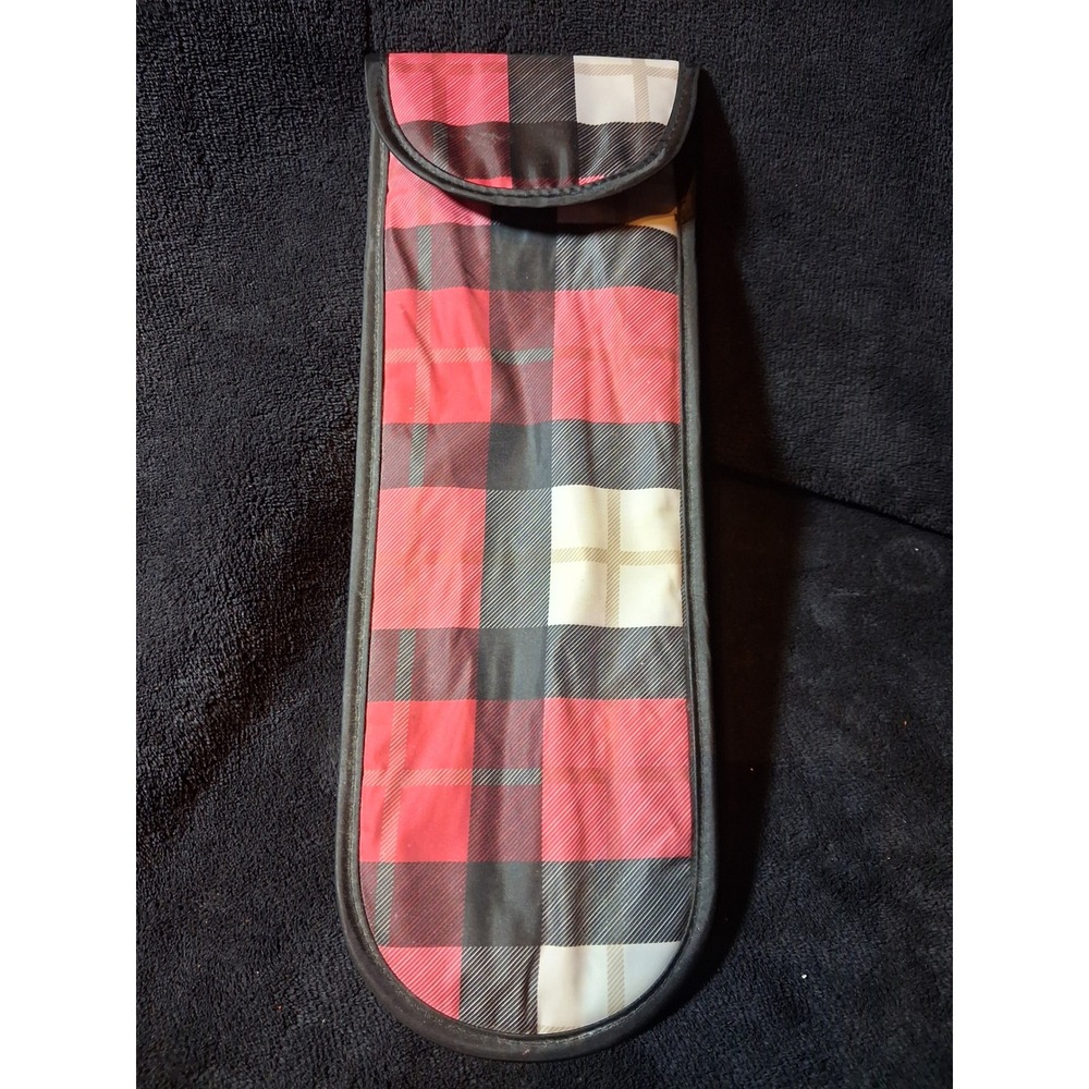 Thirty-One Red Plaid Thermal Curling Flat Iron Insulated Styling Tool Sleeve